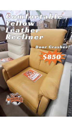 Yellow Leather Recliner