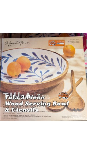 3 Piece Wood Serving Bowl