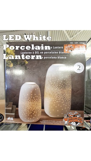 LED White Porcelain Lantern