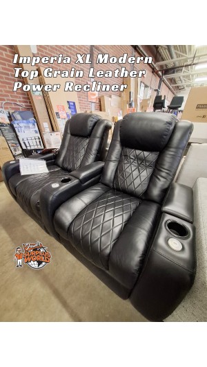 Top Grain Leather Power Recliner